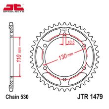 JT JTR1479.48ZBK звезда задняя (ведомая), 48 зубьев