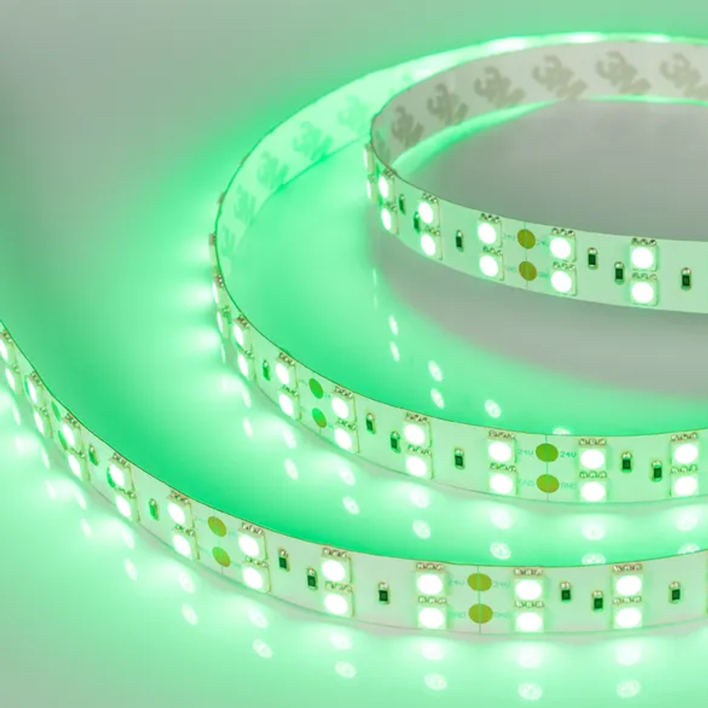 Светодиодная лента RT 2-5000 24V Green 2x2 (5060, 600 LED, LUX) (Arlight, 28.8 Вт/м, IP20) 011262