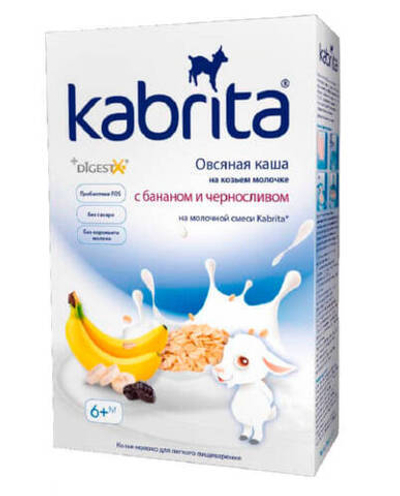 Каша Kabrita Овсяная с бананом и черносливом (6+) 180 г