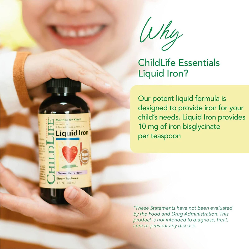 ChildLife Essentials, Liquid Iron, с натуральным ягодным вкусом, 118 мл (4 жидк. унции)