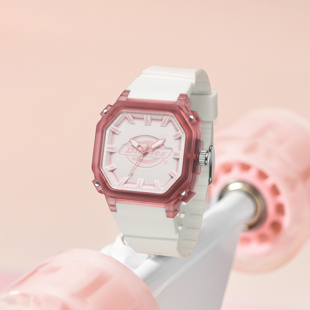 Dickies SS23 Wrist Watch Quartz Movement Plastic Strap White Dial Unisex 30m Water Resistant