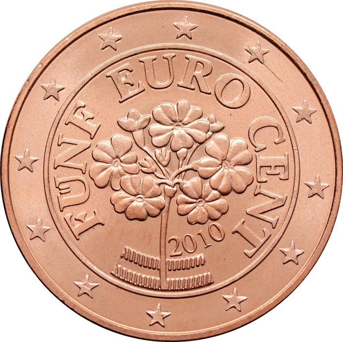 5 евроцентов 2010 Австрия (5 euro cent)