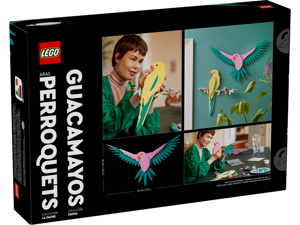Конструктор Лего Арт Попугаи Ара | LEGO Art Macaw Parrots коллекционный набор, 31211, 644 детали (18+)
