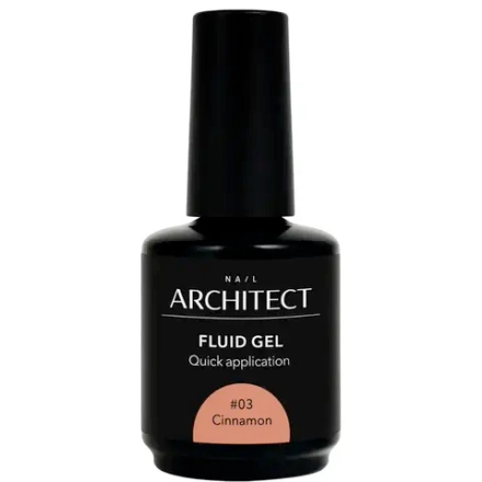 Nail ARCHITECT FLUID GEl - Гель Флюид теплый бежево-коричневый 03 Cinnamon. Жидкий, низкотемпературный, ультрастойкий гель, 15 мл