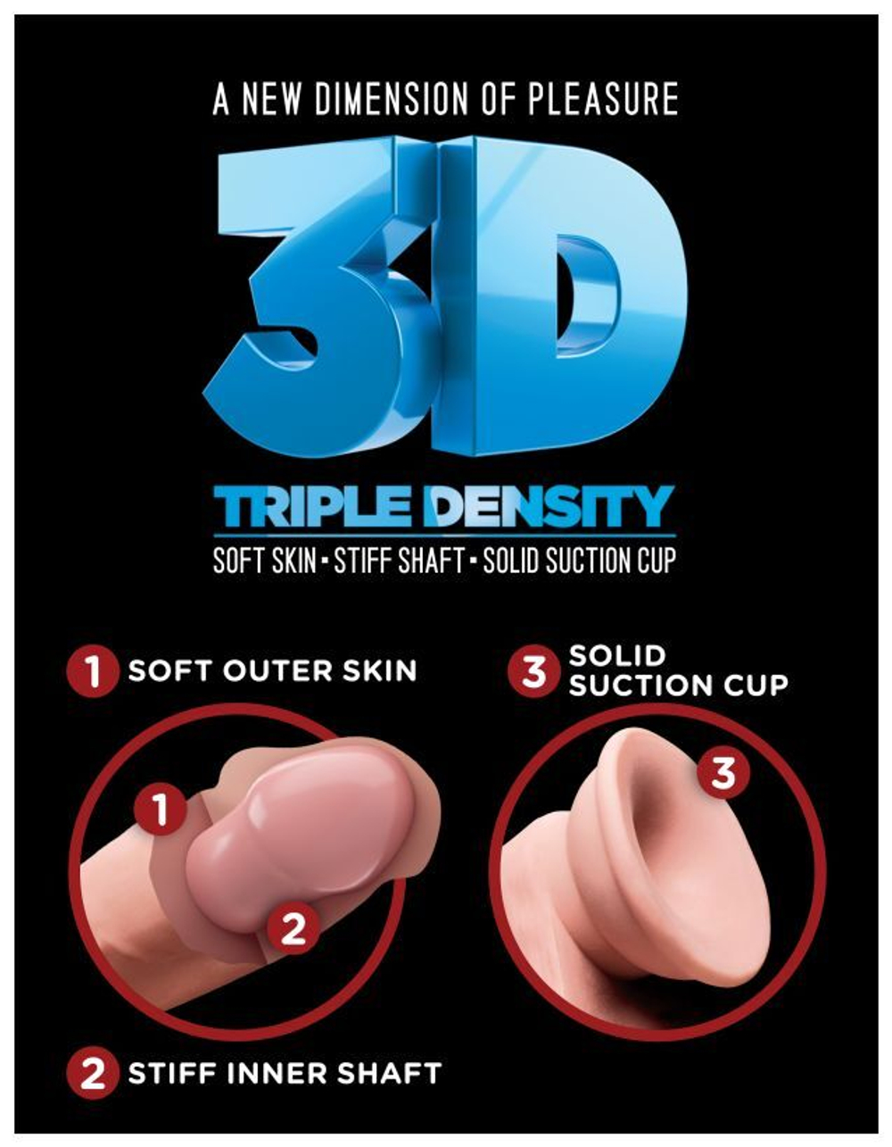 Фаллоимитатор на присоске Тройная плотность King Cock Plus 6 Triple Density Cock - Flesh