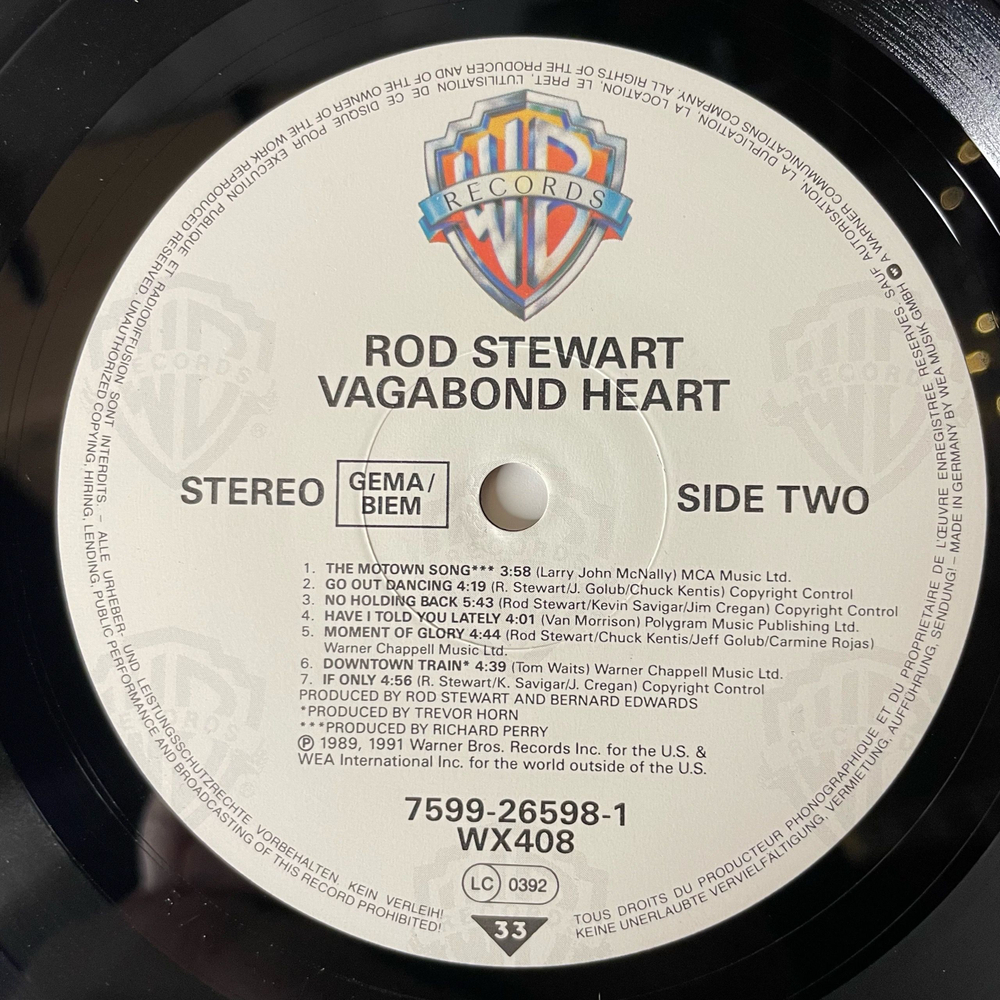 Винтажная виниловая пластинка LP Rod Stewart Vagabond Heart (Германия 1991)
