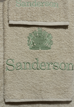 Набор полотенец 3шт Palombella Sanderson Logo Ricamato Эмблема вышита 118 beige-оlive бежевый-зеленый