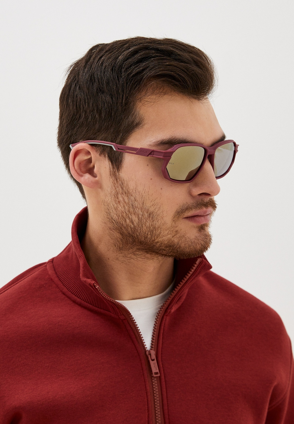 Спортивные очки HILX Syndicate Matt Solid Brick Red / Gold Polarized Lens