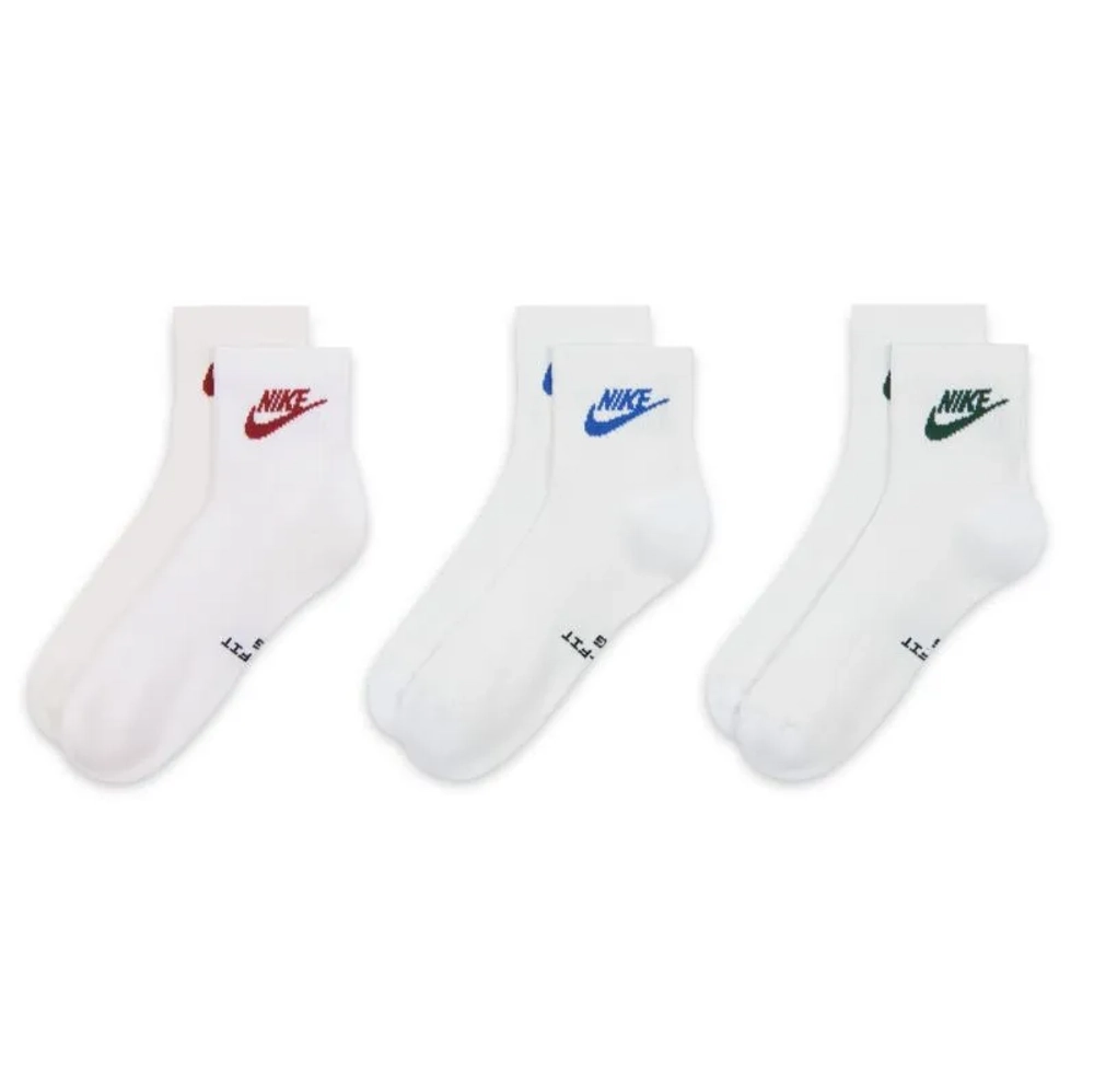 Теннисные носки Nike Everyday Elevated Ankle 3P - white/multicolor