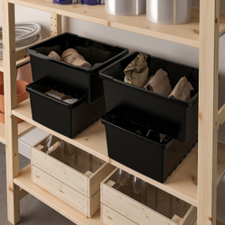 IKEA UPPSNOFSAD (ИКЕА УППСНОФСАД) — Контейнер, черный, 35x25x14 см/9 л, фото 4