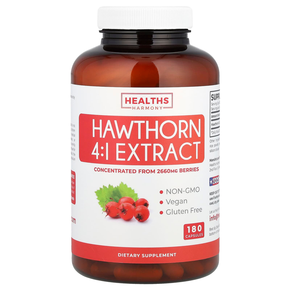 Healths Harmony, Экстракт боярышника 4: 1, 665 мг, 180 капсул
