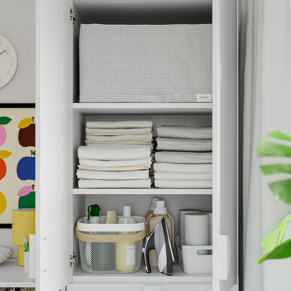 IKEA STUK  (ИКЕА СТУК)  -  Сумка для хранения - белый/черный 34x51x28 см