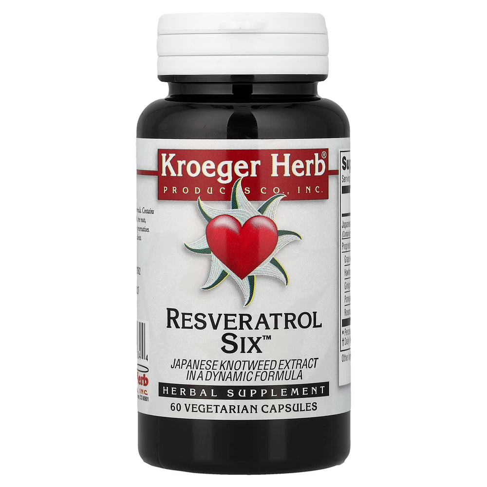 Kroeger Herb Co, Resveratrol Six™, 60 вегетарианских капсул