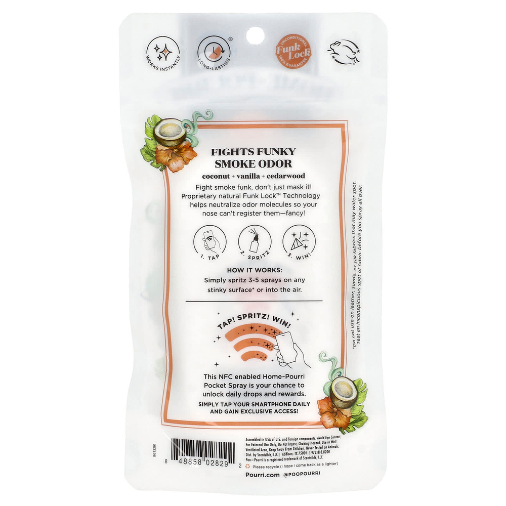 Poo-Pourri, Home-Pourri™, спрей для устранения запаха дыма, Island Breeze, 30 мл