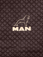 Ковры MAN TGX (автомат, механика) (экокожа, коричневый, черный кант, бежевая вышивка)