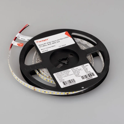 Лента RT-A144-10mm 24V Warm3000 (7.7 W/m, IP20, 2835, 5m) (Arlight, высок.эфф.200 лм/Вт)