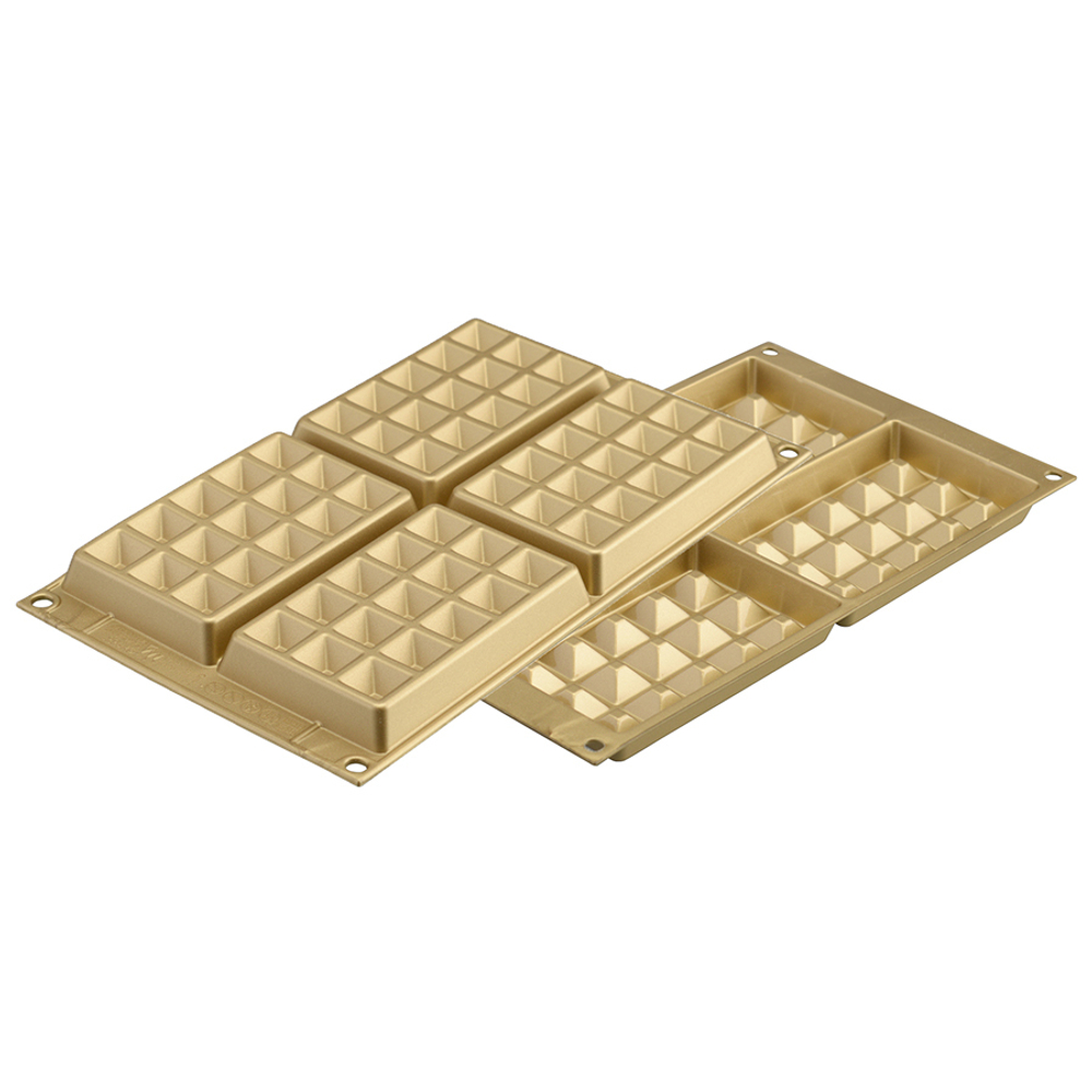 Форма для приготовления вафель waffel classic силиконовая золотая