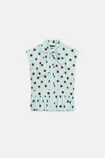 РУБАШКА В ГОРОШЕК С БАНТОМ И ПРОЙМОЙ — ZARA