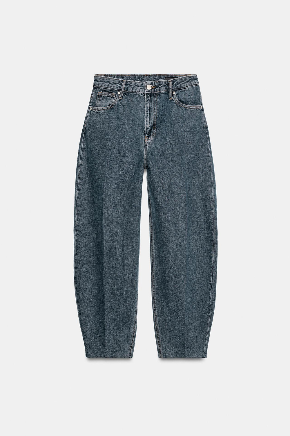 ZARA ДЖИНСЫ TAPERED С ВЫСОКОЙ ПОСАДКОЙ — ZW COLLECTION, ИНДИГО