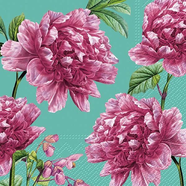 Салфетки 3-слойные для декупажа Sagen Vintage Design Lunch PAW Decor Collection Красивые пионы