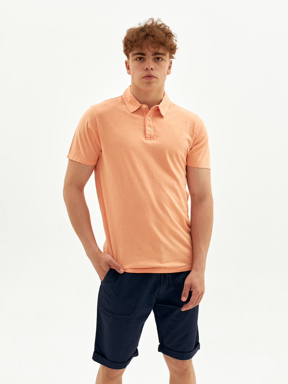 Поло однотонное Bowery NYC Slub Apricot