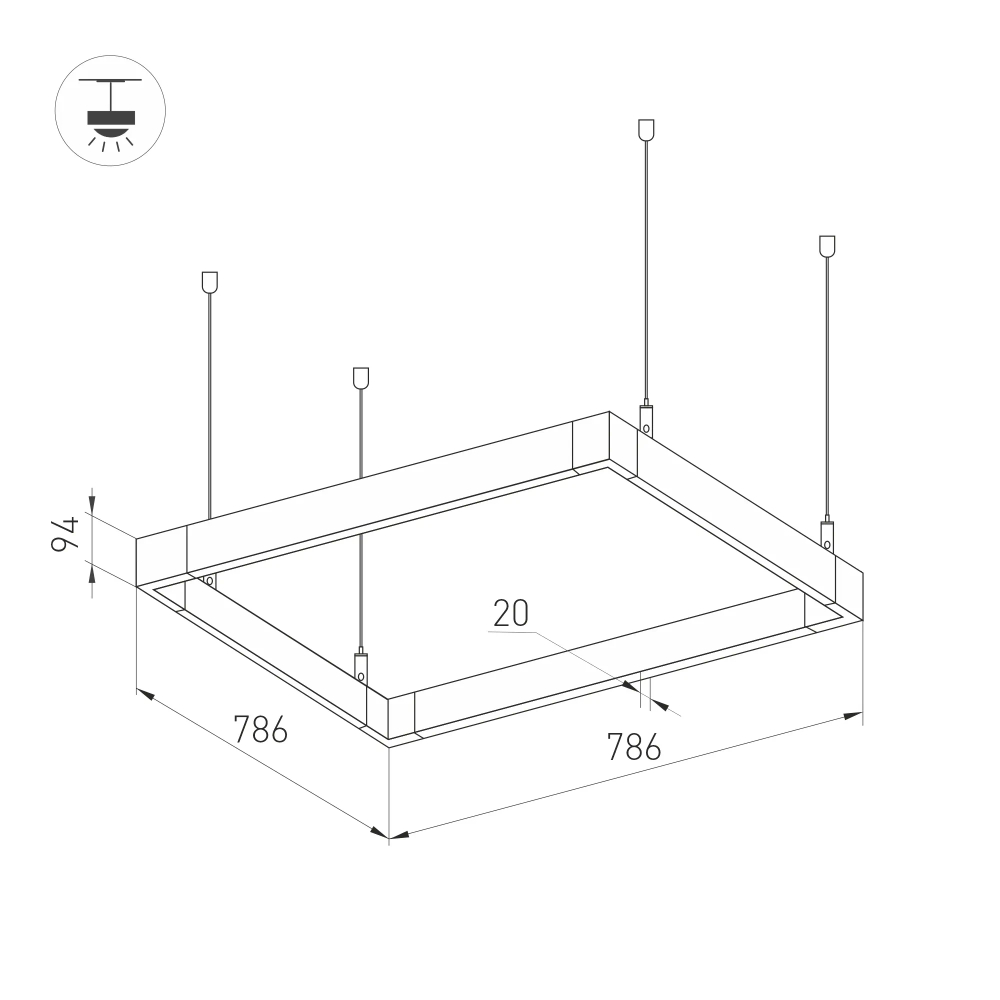 Светильник ALT-LINEAIR-QUADRAT-FLAT-UPDOWN-DIM-785-110W Warm3000 (BK, 100 deg, 230V) (Arlight, IP20 Металл, 3 года) 040634