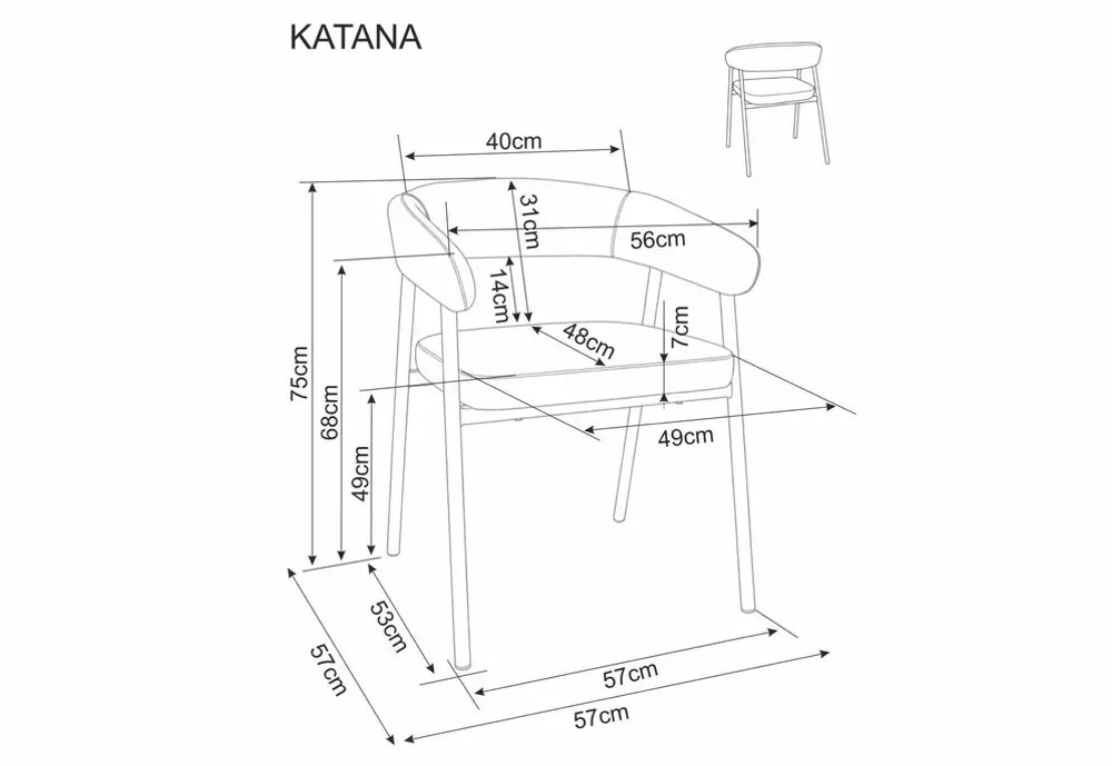 Стул SIGNAL KATANA t.258 серый/черный