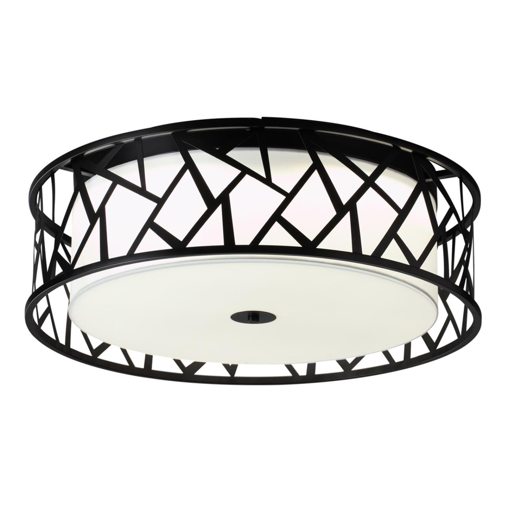 7700/60L AVRA LED SN 596 Светильник металл/ткань/стекло/белый/черный LED 60Вт 3000-6000K D600 IP20 пульт ДУ FABIANA