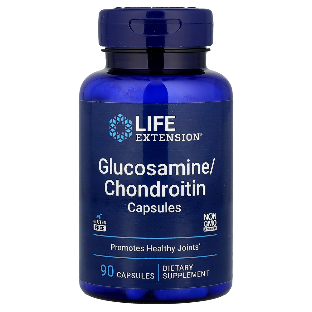Life Extension, капсулы с глюкозамином и хондроитином, 90 капсул