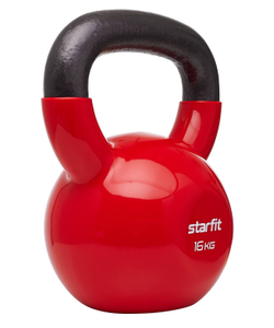 Гиря винил. STARFIT DB-401, 16 кг, цвет красный