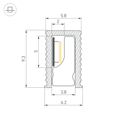 Профиль SL-MINI-6-H9-2000 ANOD BLACK (Arlight, Алюминий)