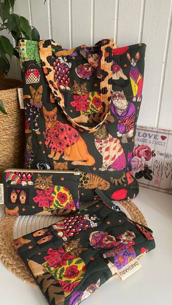 СТИЛЬНЫЕ КОТЫ, 100% хлопок Handmade Fabrics 4