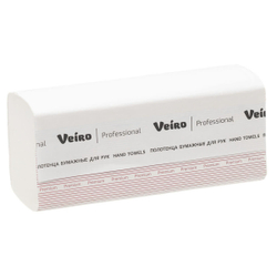 Бумажные полотенца V-слож. в пачках Veiro Professional Premium белые двухслойные (20 пачек по 200 л)