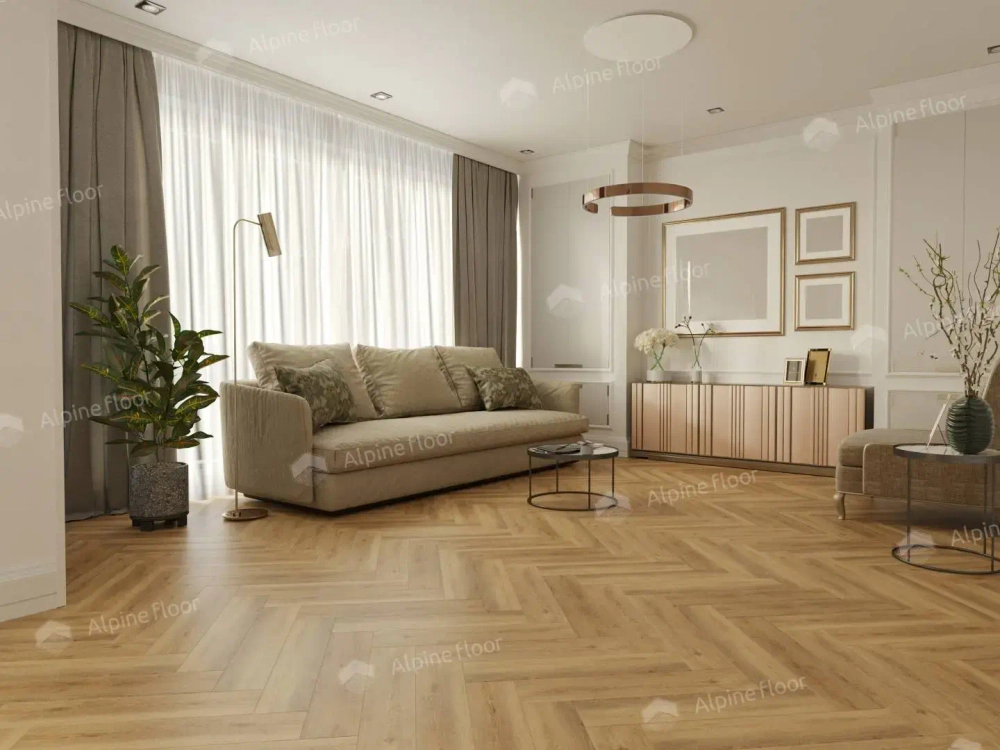 Каменно-полимерная плитка Alpine Floor Паркет лайт (Parquet Light) Дуб Буна ЭКО 13-30