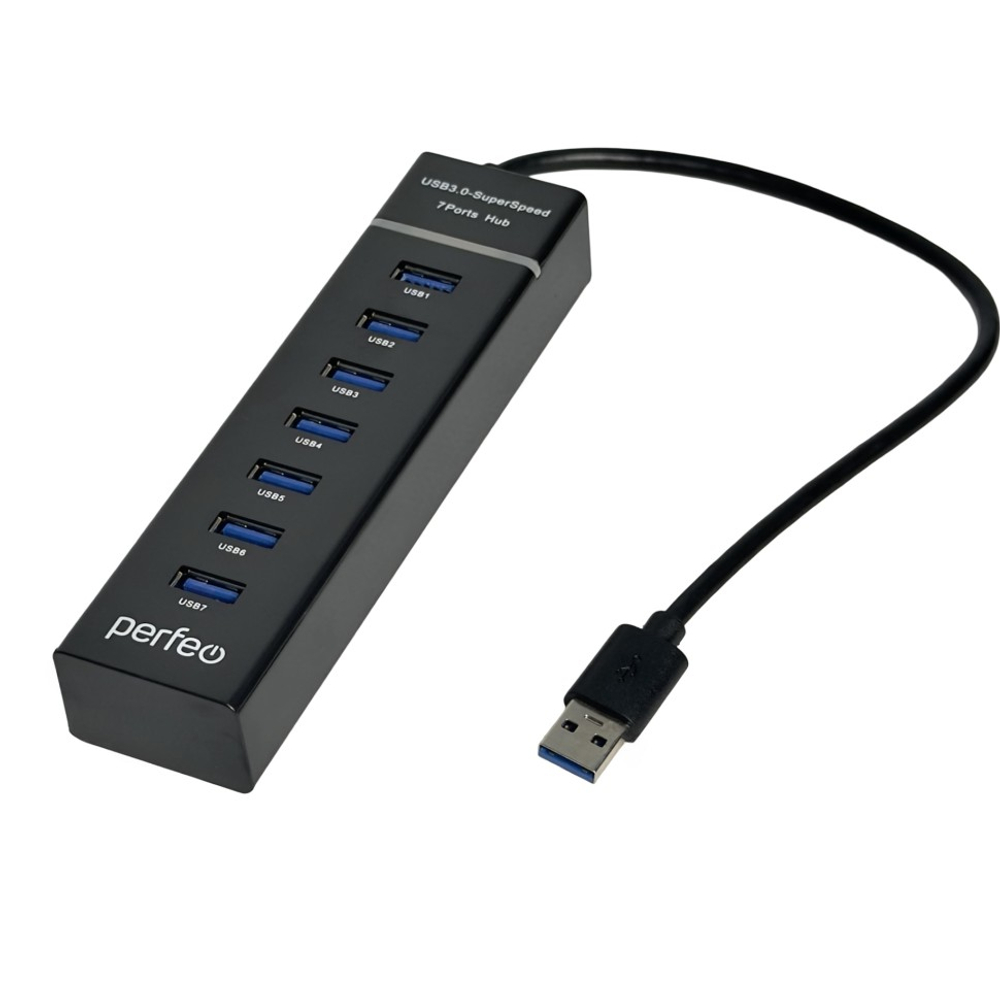 Perfeo USB-HUB 7 Port, (PF-H043 Black) чёрный
