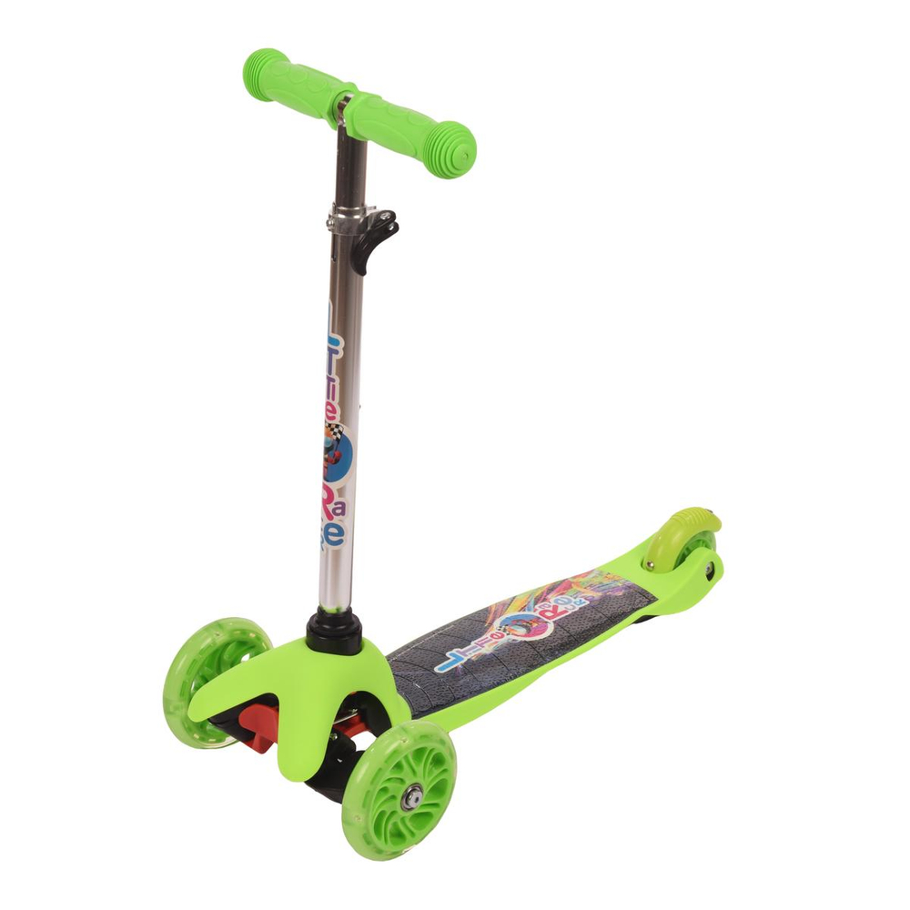 Самокат 3х кол. 55см,макс.высота ручки 62см.колесаPUсвет,макс.вес45кг