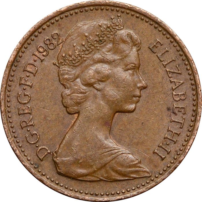 1 пенни 1982 Великобритания XF