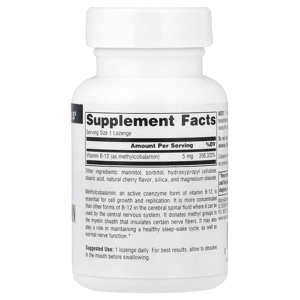 Source Naturals, MethylCobalamin, Cherry, 5 mg, 120 Lozenges