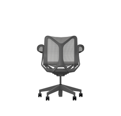 Кресло Herman Miller Cosm, низкая спинка, цвет Carbon, подлокотники «лепестки» (Leaf)