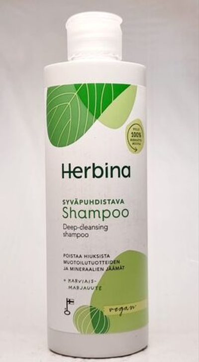 шампунь HERBINA SHAMPOO    ГЛУБОКОЕ очищение с экстрактом ягод крыжовника 250 мл (Из Финляндии)