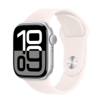 Умные часы Apple Watch Series 10 GPS, 42mm, Silver Aluminium Case with Sport Band M/L, Light Blush (Серебристый)