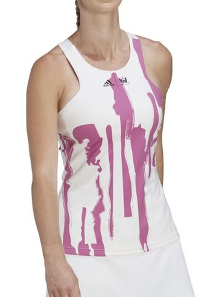 Женский топ теннисный Adidas New York Y-tank - white/semi pulse lilac