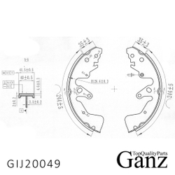 Колодки барабанные SUZUKI Grand Vitara II 1.6-2.0 05 GANZ GIJ20049