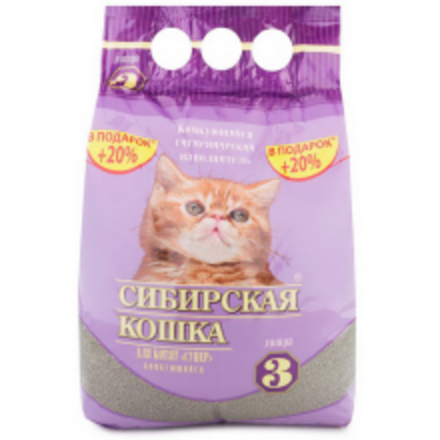 СИБИРСКАЯ КОШКА Наполнитель комкующийся для котят Супер 3 л