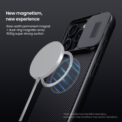 Чехол от Nillkin c поддержкой MagSafe для iPhone 16 Pro, с защитной шторкой камеры, серия CamShield Pro Magnetic