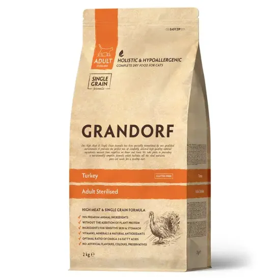 Grandorf Индейка для стерилизованных кошек 2 кг