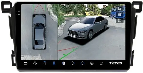 Магнитола для Toyota RAV4 40 2012-2019 (рамка 9) - Teyes CC3-2K-360 на Android 10, Быстрая, 2K QLED, CarPlay, 4G SIM-слот, 4 камеры в комплекте