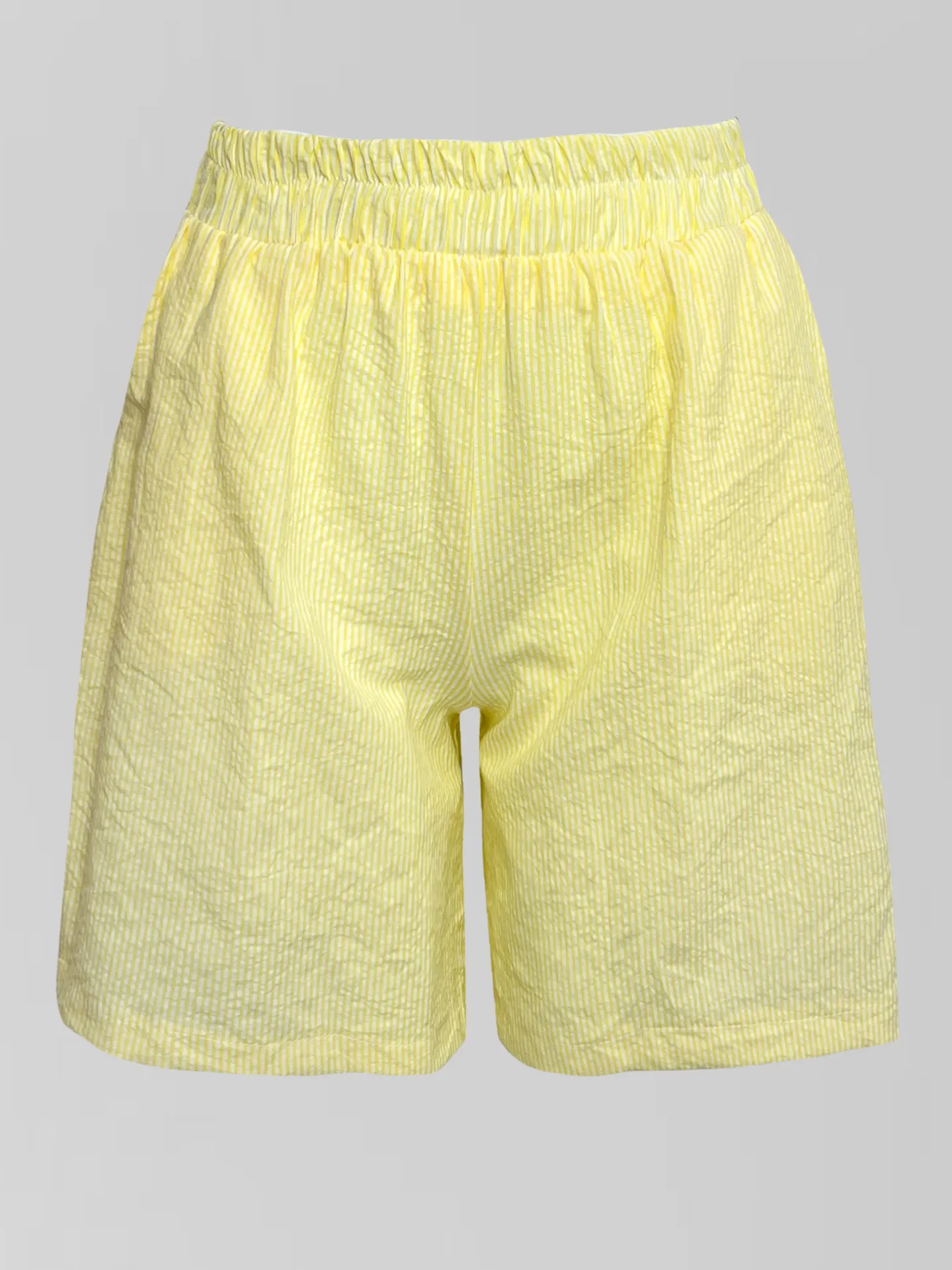 Костюм Fashion 620030 в полоску из рубашки с длинным рукавом и шорт на резинке