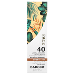 Badger, солнцезащитное средство для лица, SPF 40, прозрачный оттенок, 50 мл (1,7 жидк. унции)