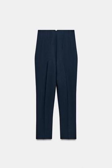 ZARA БРЮКИ С ВЫСОКОЙ ПОСАДКОЙ, МОРСКОЙ СИНИЙ